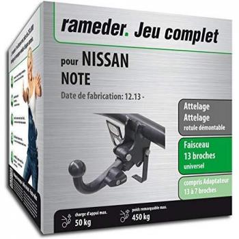 Attelage rotule démontable Nissan Note + Faisceau 13 Broches