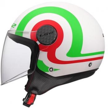 Casco Jet Ls2 OF558 Sphere Lux II Urby Bianco Verde Rosso S