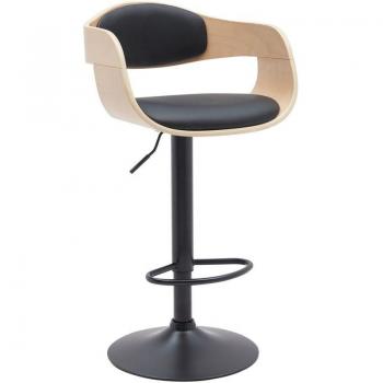 Taburete de Bar Escandinavo PVC Negro y Metal