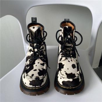 Cow Brand Women’s Leather Moto Boots – Black, Comfortable, Zip & Lace