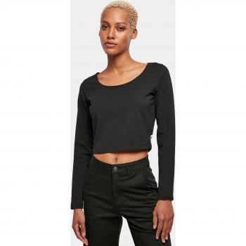 XXL Black Cotton Crop Long Sleeve Tee – Urban Classics