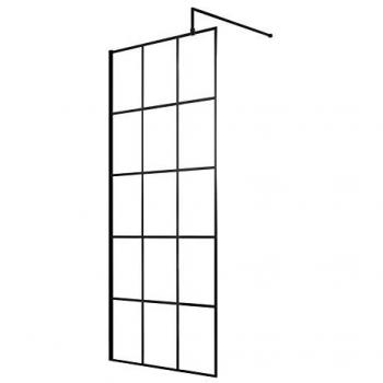 Hudson Reed Framed Shower Door for Wet Room, 195cm H x 76cm W, 1.4cm D, with Support Bar