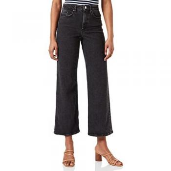 Jeans de mujer Only Onljuicywide Rea244, corte recto, talle alto, color negro