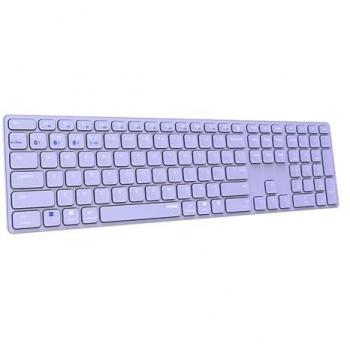 Teclado Inalámbrico Ultrafino Multimodal Rapoo E9800M QWERTY Púrpura, Teclas Rápidas, Batería Recargable, Compatible con Windows y Mac