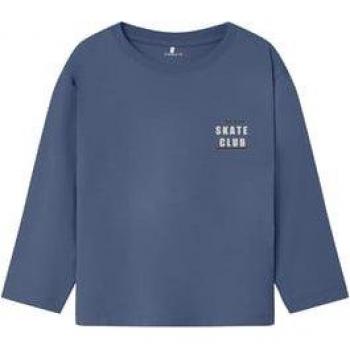 Tessuto Fine Camicia a Maniche Lunghe Nmmotis Bijou Blue