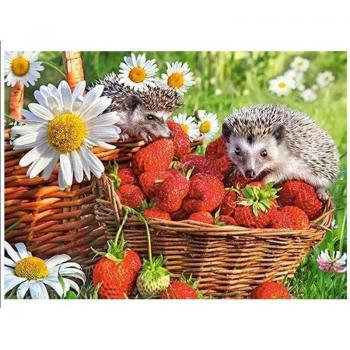 Vollständige Darstellung Erdbeer-Igel Stickerei