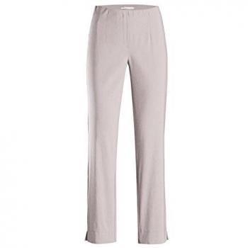 Stehmann Damen Stoffhose Loli mit Beinabschluss-Schlitz, Größe 46, Farbe Kalk