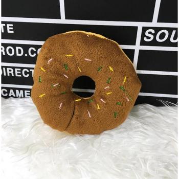 13Cm Dog and Cat Chew Donut Toy with Quack Sound