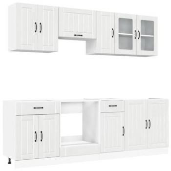 Kalmar High Gloss White 8‑Piece Kitchen Cabinet Collection – Engineered Wood