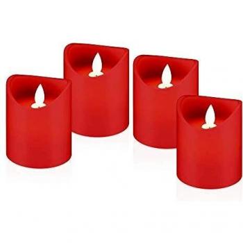 Goobay Candela LED Rosso Set 4 Unità 7,5x10 cm
