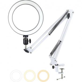 LED Selfie Ring Light with Long Arm Phone Holder