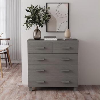 Aparador Compacto VidaXL Hamar Pinho Mácio Cinza Claro 79x40x80