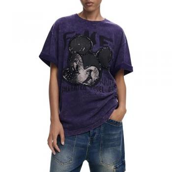 Desigual T‑shirt Donna Fuga Mickey Nero L