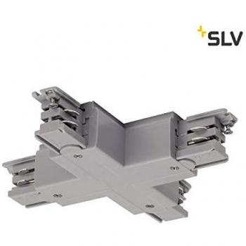 Connecteur SLV x s de rail de montage 3 phases, laiton, argent