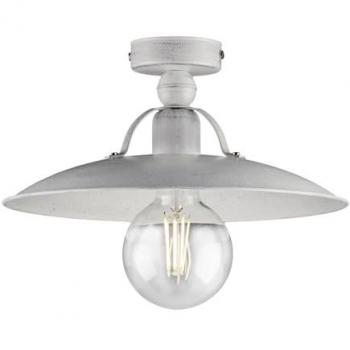 Plafoniera Stile Industriale 1 Luce Bianco e Argento