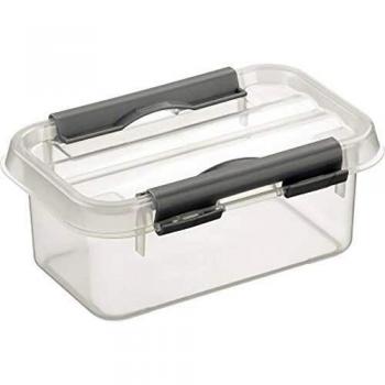 Conteneur plastique transparent 150 × 100 × 63 mm – Grille de fermeture