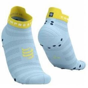 Compressport Pro Racing Ultra‑Light Lauf‑Low Socken – EU Größe 39–41, Himmelblau & Gelb