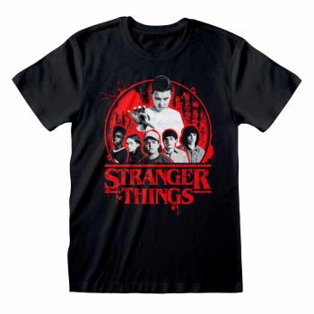 Camiseta de Stranger Things con Logo Circular en Color Negro XXL