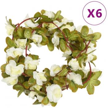 Grinaldas de Flores Brancas para Natal 6 Peças 250 cm
