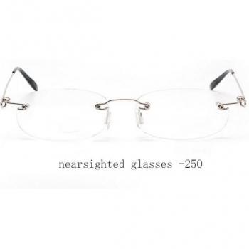 Nearsighted Rimless Metal Frame Glasses -1.0 to -4.0