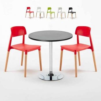Table Ronde Moderne 70x70 avec Chaises