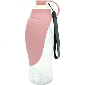 580ml Travel Dog Water Bottle with Silicone Leaf Bowl