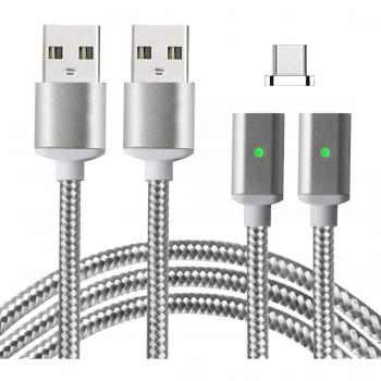 Lively Life Cavo tipo C Nylon Intrecciato Fast Carica & Sync con LED Indicator for Samsung, Macbook, LG, Huawei, Google, Oneplus Android Smartphone Devices