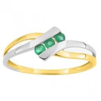 Bague Femme Émeraude Précieuse en Or 9 Carats