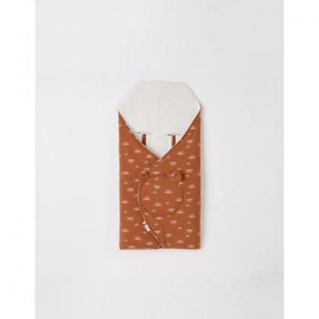 Couverture promenade en jersey, motif soleil, caramel