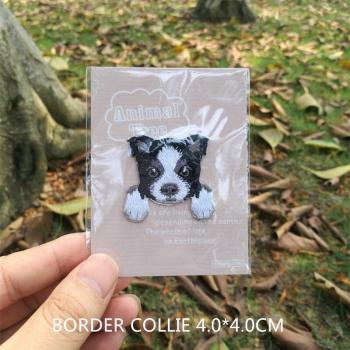 Children's T-Shirt with Cute Dog Embroidery and Adhesive Back