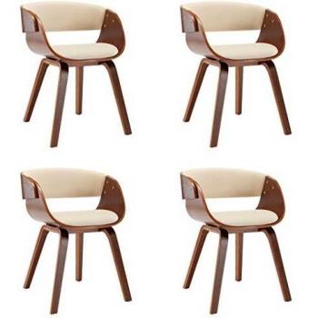 Bent Wood Cream Dining Chair Set (4 pcs)