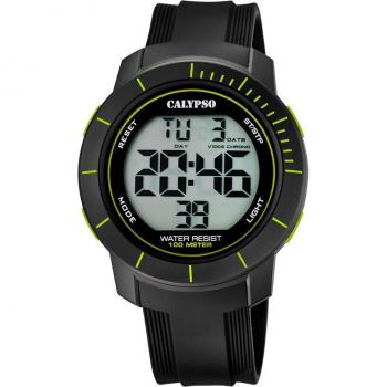 Men's Digital Calypso K5839/1 – Black Silicone, 10 ATM, Chronograph