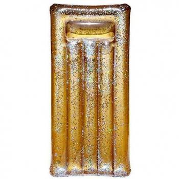 Matelas gonflable à paillettes doré