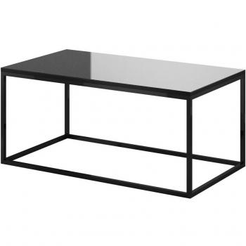 Schlichter Couchtisch rechteckig, schwarz, HOOVER-83, Glasoberfläche