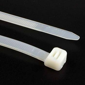 EnTie Natural White Cable Ties 7.2mm x 400mm Nylon 66 UL Approved 100 Count