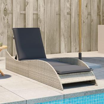 Bain de soleil chaise longue gris clair polyrotin 60 × 205 × 73 cm