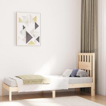 Lit en bois massif 75x190 cm sans matelas