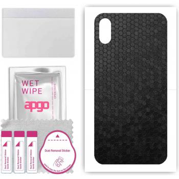 Black Hexagonal Back Armor for iPhone XS