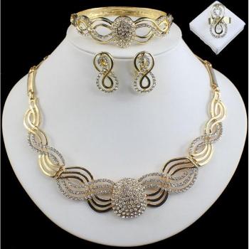 Gold-tone Crystal African Bridal Set