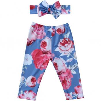 Leggings Pantalon à Grandes Fleurs