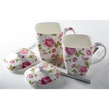 Taza de leche de boda en porcelana de hueso rosa 500ML