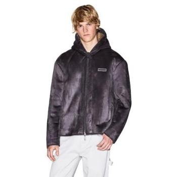 Giacca Armani con cappuccio eco-suede grigio taglia M