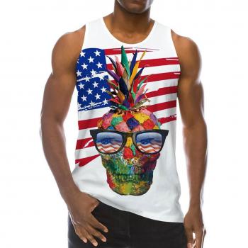 Herren Muskelshirt Bunte Ananas – XL