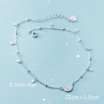 Cadena de tobillo de serpiente de plata 925 con colgante de cristal para el verano