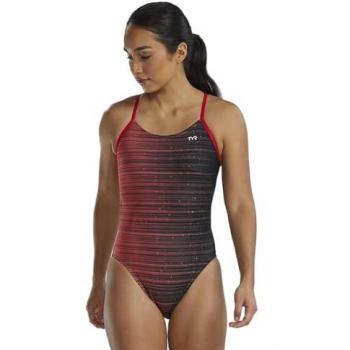 Tyr costume da bagno donna Durafast Elite Speedwarp cutoutfit rosso