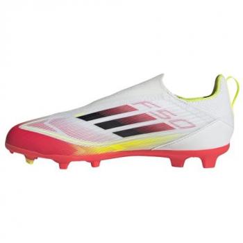 Adidas F50 League Youth Laceless FG/MG Cleats – 4½ UK, White