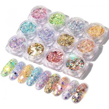 Set di Fulgi di Glitter per Unghie