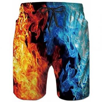 FireBurst Surf Shorts XL – 3D Colorful Design