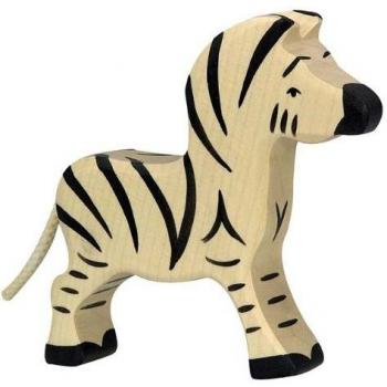 Small Wooden Zebra Figurine 11 cm