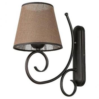 Wandleuchte E27 Braun Stoff